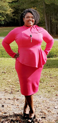 Women's Peplum Bodycon Long Sleeve Wear to Work Dresses Bow Party Club Ruffle Formal Cocktail Pencil Dress