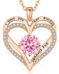 Personalized Double Heart Birthstone Necklace for Women – Sterling Silver Gift