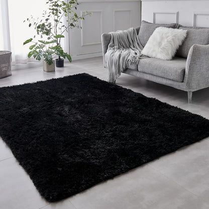 TABAYON Shaggy Navy Blue Rug, 2x3 Area Rugs for Living Room, Anti-Skid Extra Comfy Fluffy Floor Carpet for Indoor Home Decorative