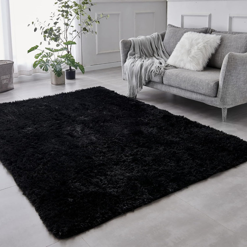 TABAYON Shaggy Navy Blue Rug, 2x3 Area Rugs for Living Room, Anti-Skid Extra Comfy Fluffy Floor Carpet for Indoor Home Decorative