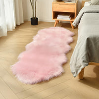 duduta Navy Blue Faux Sheepskin Throw Rug 2x3 ft, Fluffy Shag Fur Chair Cover Small Bedside Dorm Rug Non Slip Machine Washable