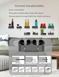 NOTMBESTM Shower Drink Holder for Beer, Drink, Wine, Bottle, Can, Coffee, Shower Beer Holder Fit for Wall or Desk Cup Organizer, Shower Cup Holder for Bath Wine Glass, Give It as a Gift (Black)