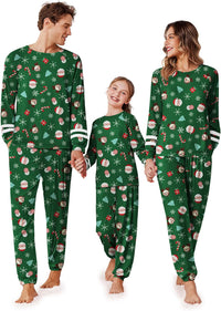 Ekouaer Family Christmas Pajamas Matching Sets Long Sleeve Couple Pjs Holiday Sleepwear Soft Loungewear with Pockets