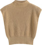 CIDER Women's Mock Neck Sleeveless Sweater Tops Cap Sleeve Sweater Vests Tank Tops