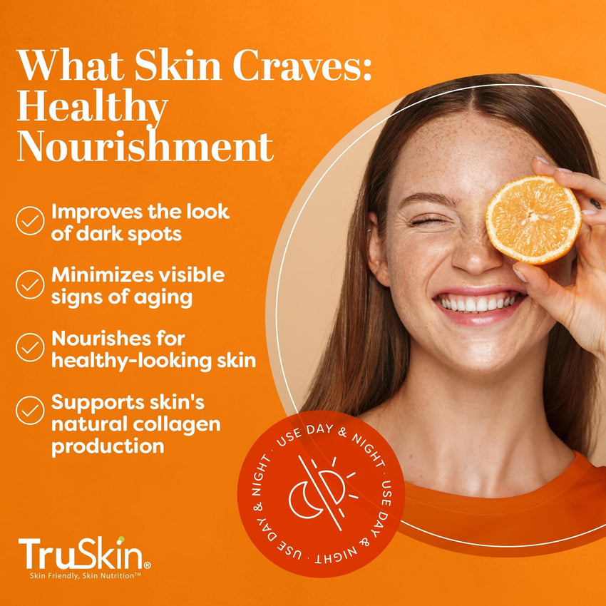 TruSkin Vitamin C Serum For Face – Anti Aging Face Serum with Vitamin C, Hyaluronic Acid, Vitamin E – Brightening Formula – Improve Appearance of Dark Spots, Tone, Fine Lines & Wrinkles, 1 Fl Oz