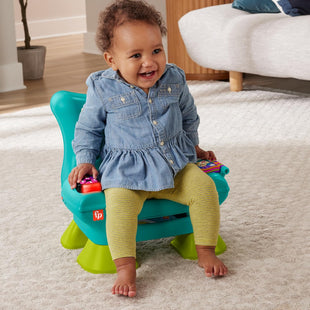 Fisher-Price Toddler Learning Toy Laugh & Learn Smart Stages Chair with Music Lights & Activities for Infants Ages 1+ Years, Teal