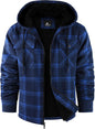 GEEK LIGHTING Men's Flannel Shirts Jacket Sherpa Lined Fleece Plaid Hoodie Long Sleeve Winter Warm Coat
