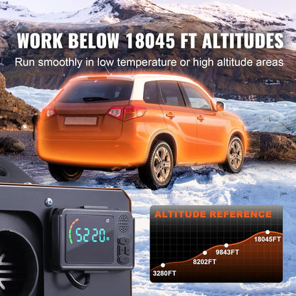 VEVOR 8KW Diesel Heater, Diesel Heater All in One with Automatic Altitude Adjustment, Max 18045 ft, Bluetooth App Control, Remote Control and LCD, Portable Diesel Air Heater for Vehicles and Outdoors