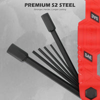 SEDY 32-Piece Hex Key Wrench Set, Metric and SAE Allen Wrenches (0.028-3/8 inch, 0.7-10 mm) L Shape Allen Keys, Chrome Vanadium Steelwith 2x Extension Handle