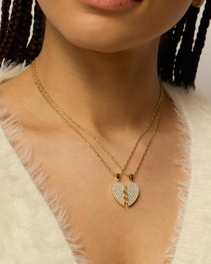 PAVOI 14K Gold Plated Cubic Zirconia Heart Necklace | Cute Dainty Love Pendant Necklaces for Women - Valentines Day Trendy Jewelry