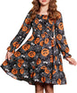 Arshiner Girls Dresses Long Sleeve Tie Back Fall Winter Off Shoulder Dress Kids Clothes