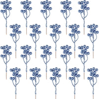 Fangoo 20 Pack 7 Inch Artificial Red Berry Picks for Christmas Tree Burgundy Red Berries Stems Holly Berry Branches Ornaments Wreath Crafts Wedding Holiday Season Winter Home Decor