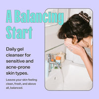 Bubble Skincare Slam Dunk Hydrating Face Lotion (50ml) + Fresh Start Gel Face Wash (125ml) + Bounce Back Hydrating Facial Mist Toner (55ml) - Balancing Skincare Routine