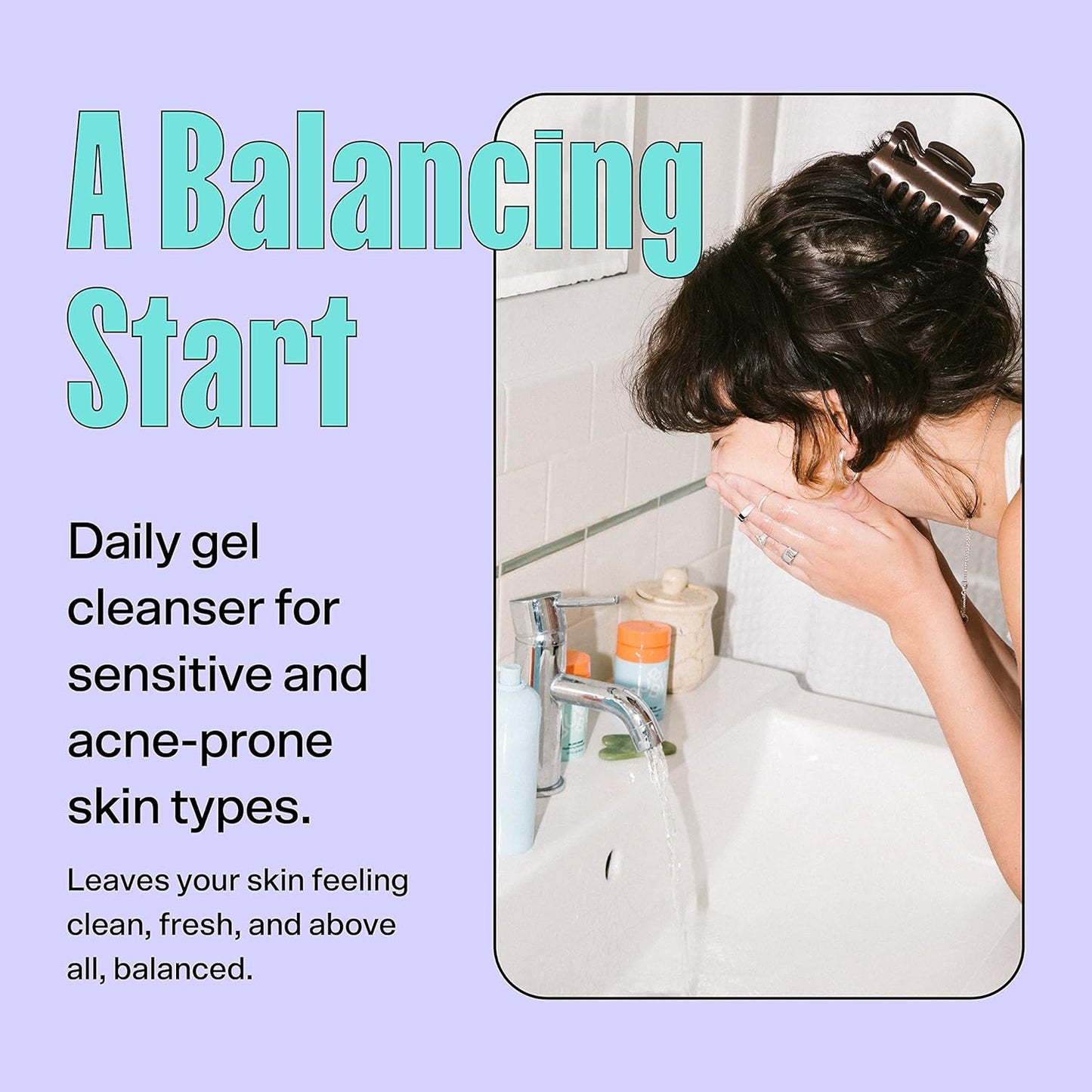 Bubble Skincare Slam Dunk Face Moisturizer for Dry Skin (50ml) + Fresh Start Exfoliating Gel Cleanser (50 ml)