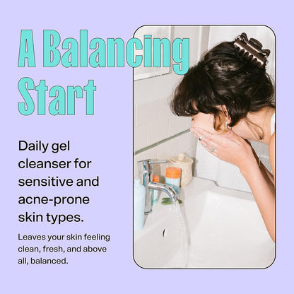 Bubble Skincare Slam Dunk Face Moisturizer for Dry Skin (50ml) + Fresh Start Exfoliating Gel Cleanser (50 ml)