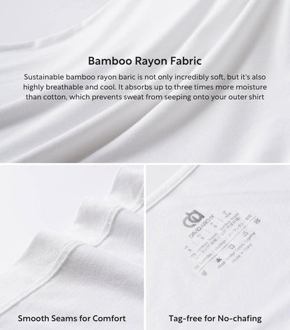 DAVID ARCHY Men's Tank Top Bamboo Rayon Undershirts Tank Shirt Moisture-Wicking A-Shirt for Men, 3 or 5 Pack
