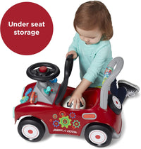 Toddler Car Ride On, Toddler Toys for Ages 1-3, Baby Toys, Radio Flyer Busy Buggy, Red, Sit to Stand Ride On