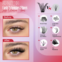 Pawotence Lash Extension Kit DIY 280pcs Lash Clusters Eyelash Extension Kit, 9-16mm 30D 40D Individual Lashes Kit with Lash Bond and Seal, Lash Tweezers for Self Use (30D&40D, 0.07D, 9-16mm, Kit)