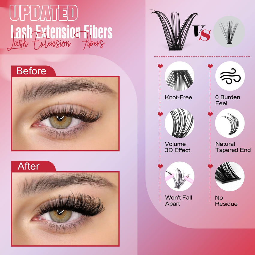 Pawotence Lash Extension Kit DIY 280pcs Lash Clusters Eyelash Extension Kit, 9-16mm 30D 40D Individual Lashes Kit with Lash Bond and Seal, Lash Tweezers for Self Use (30D&40D, 0.07D, 9-16mm, Kit)