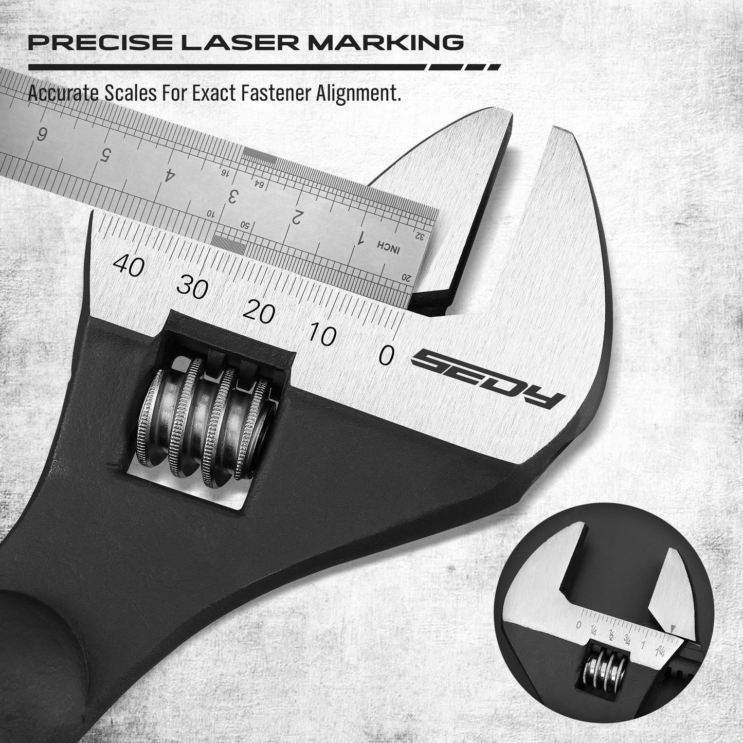 Adjustable Wrench Set Wrenches Sets: 4-Piece 6, 8, 10, 12 Inch Chrome Vanadium Steel Corrosion-Resistant Black Oxide Finish for Automotive Plumbing and Household Repairs