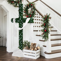 74-Inch Lighted Christmas Cross Tree with 200 Cool White LED String Lights, Religious Indoor Holiday Decor with Scarves & Vines – Christian Catholic Jesus Home Decoration