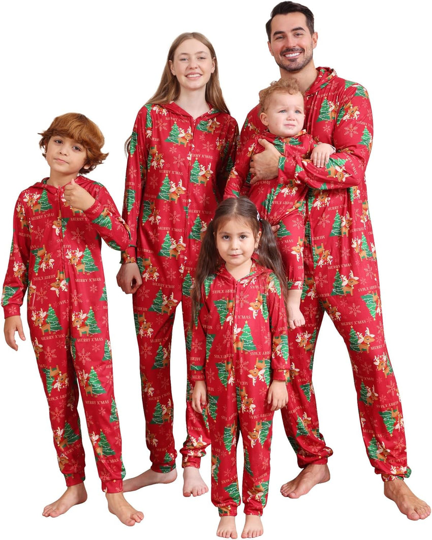 Adisputent Christmas Pajamas for Family Matching Cute Long Sleeve Couples Soft Sleepwear One Piece Funny Christmas Pjs Sets