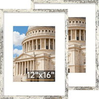 Vittanly 8x10 Picture Frame Set of 2, Solid Wood Frame for Wall or Tabletop, Display Photo 5x7 with Mat or 8x10 without Mat, Natural