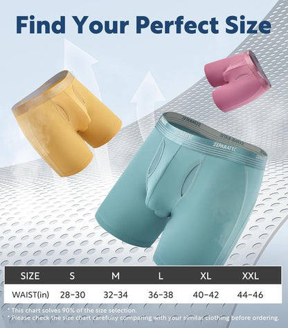 Separatec Mens Underwear with Pouch for balls Anti Chafing Underwear Men Athletic Sport Performance Long Boxer Briefs 3 Pack