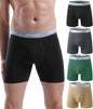 wirarpa Men's Boxer Briefs Cotton Stretch Underwear Open Fly Tagless Underpants Regular Leg 4 PackPack