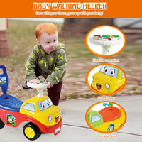 2025 Upgrade Ride On Push Car for Toddlers, 51×25×45cm Baby Sliding Car with Music Steering, Ride On Toy with Underneath Storage