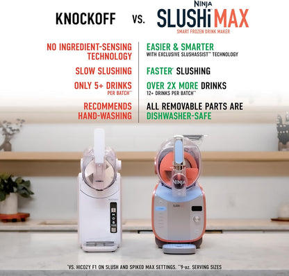 Ninja SLUSHi Max XXL Smart Frozen Drink Maker | Top Performance & Smart Technology, Party-Size 150oz Capacity, No Ice Needed, 6 Programs, Ideal Temp & Texture up to 12 hours | Peach FS605