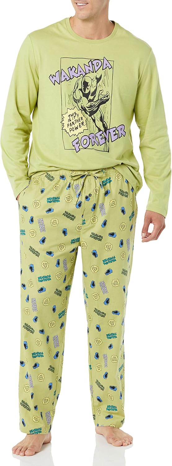 Amazon Essentials Disney | Marvel | Star Wars Men's Flannel Pajama Sleep Sets