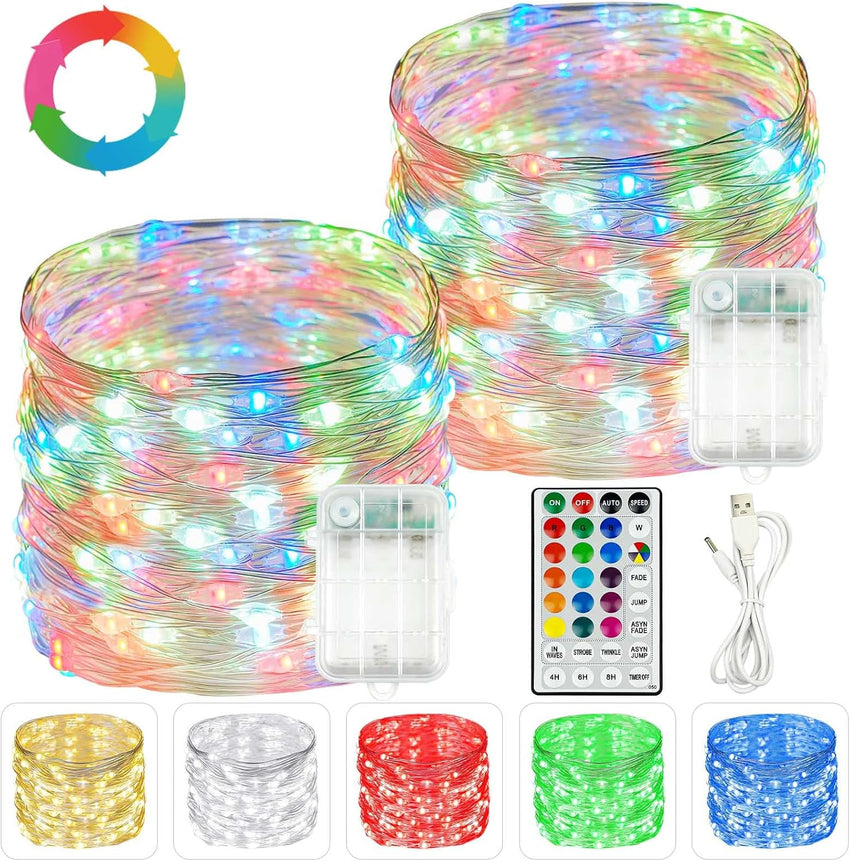 4 Pack 60 LED Fairy Lights Battery Operated with Timer, 20FT Waterproof Twinkle Lights Indoor Outdoor, Cuttable String Lights for Bedroom, Wedding, DIY, Centerpiece, Christmas Decorations (Warm White)