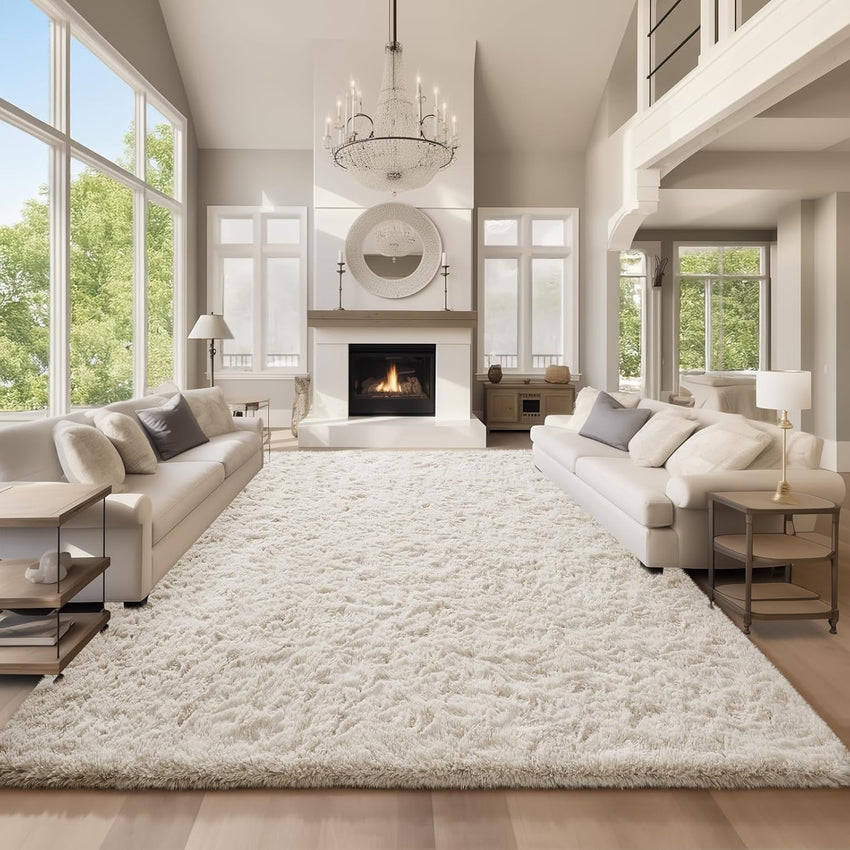 Ophanie Area Rugs for Living Room Bedroom, Upgrade Non-Slip Fluffy Soft Grey Shag Carpet, Indoor Floor Gray 4x6 Fuzzy Shaggy Living Room Plush Rug for Kids Home Dorm Decor Aesthetic