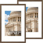 Vittanly 8x10 Picture Frame Set of 2, Solid Wood Frame for Wall or Tabletop, Display Photo 5x7 with Mat or 8x10 without Mat, Natural
