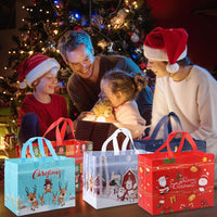 PARTTELY 30 Pack Drawstring Christmas Gift Bags Assorted Sizes Reusable Christmas Tote Bags Gifts Wrapping (22 Pack Drawstring Bags 8 Pack Tote Bags)