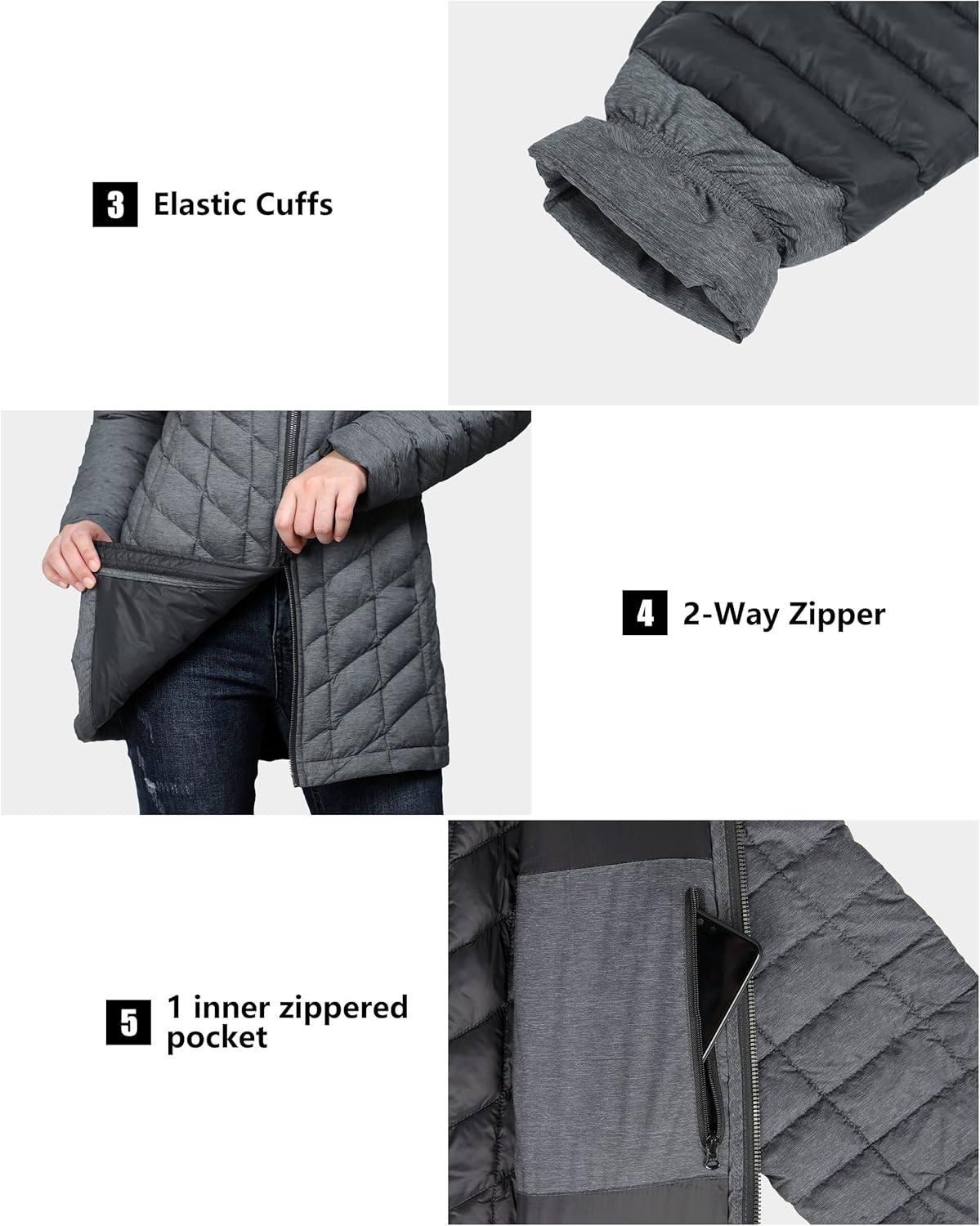 Outdoor Ventures Women's Maryan Hooded Ultra Lightweight Warm Thermolite Long Puffer Coat