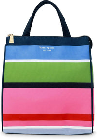 Kate Spade New York, Portable Soft Cooler Lunch Bag with Silver Insulated Interior Lining and Storage Pocket, Joy Dot