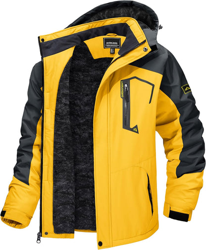 7DAY'S Men's Winter Skiing Jackets Water Resistant Fleece Coats Insulated Thermal Snowboard Jacket Parka Raincoat with Hood
