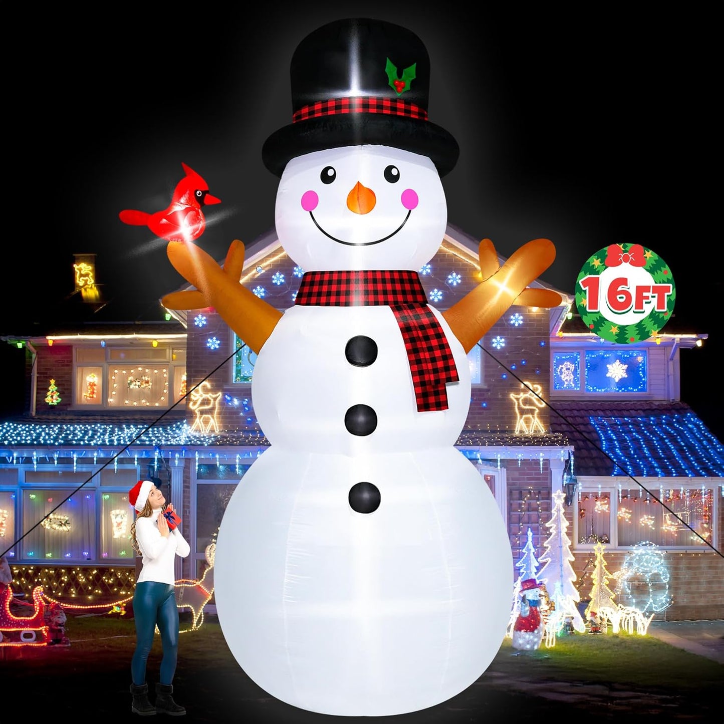 8FT Christmas Inflatables Nativity Scene, Blow Up Christmas Nativity Scene, LED Lighted The Birth of Jesus Scene Inflatables Decor, Christmas Outdoor Inflatable Decor for Xmas Yard Lawn Patio