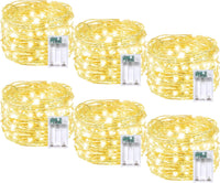 4 Pack 60 LED Fairy Lights Battery Operated with Timer, 20FT Waterproof Twinkle Lights Indoor Outdoor, Cuttable String Lights for Bedroom, Wedding, DIY, Centerpiece, Christmas Decorations (Warm White)