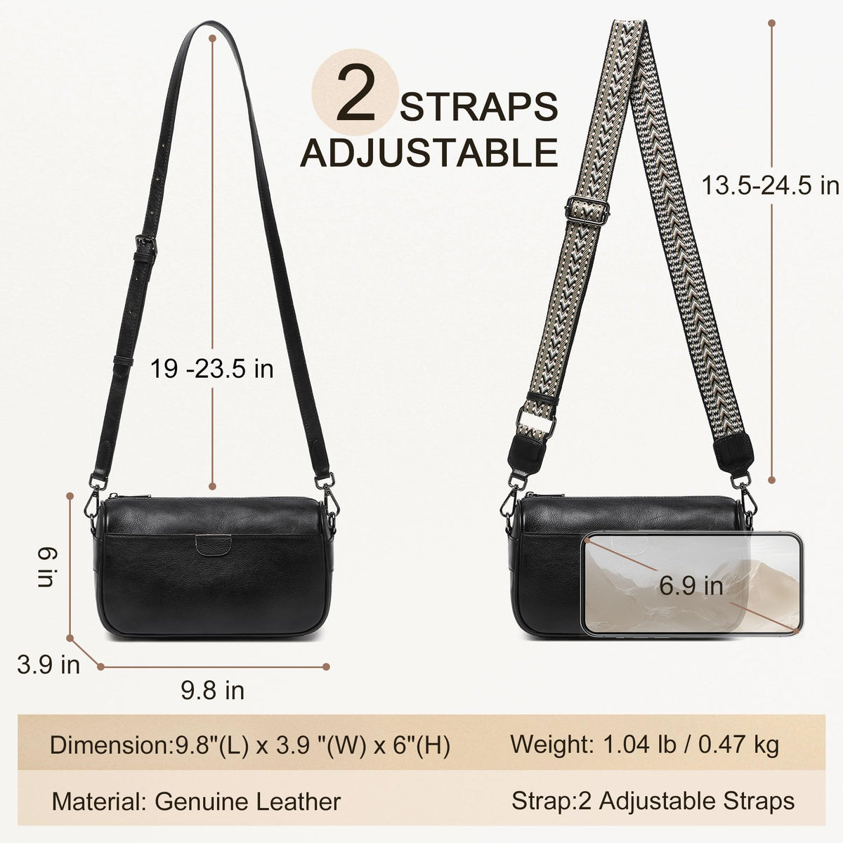 Genuine Leather Crossbody Purses Bag,Travel Casual Handbag,Small Shoulder Cross body Purse Trendy Gifts for Women