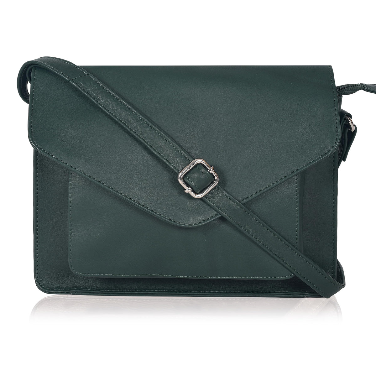 Leather Flapover Crossbody Handbag Purse for Women with Adjustable Strap & Overflap Snap Closure Tote/Bag