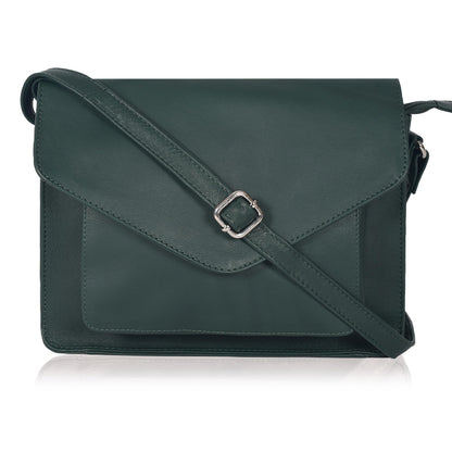 Leather Flapover Crossbody Handbag Purse for Women with Adjustable Strap & Overflap Snap Closure Tote/Bag