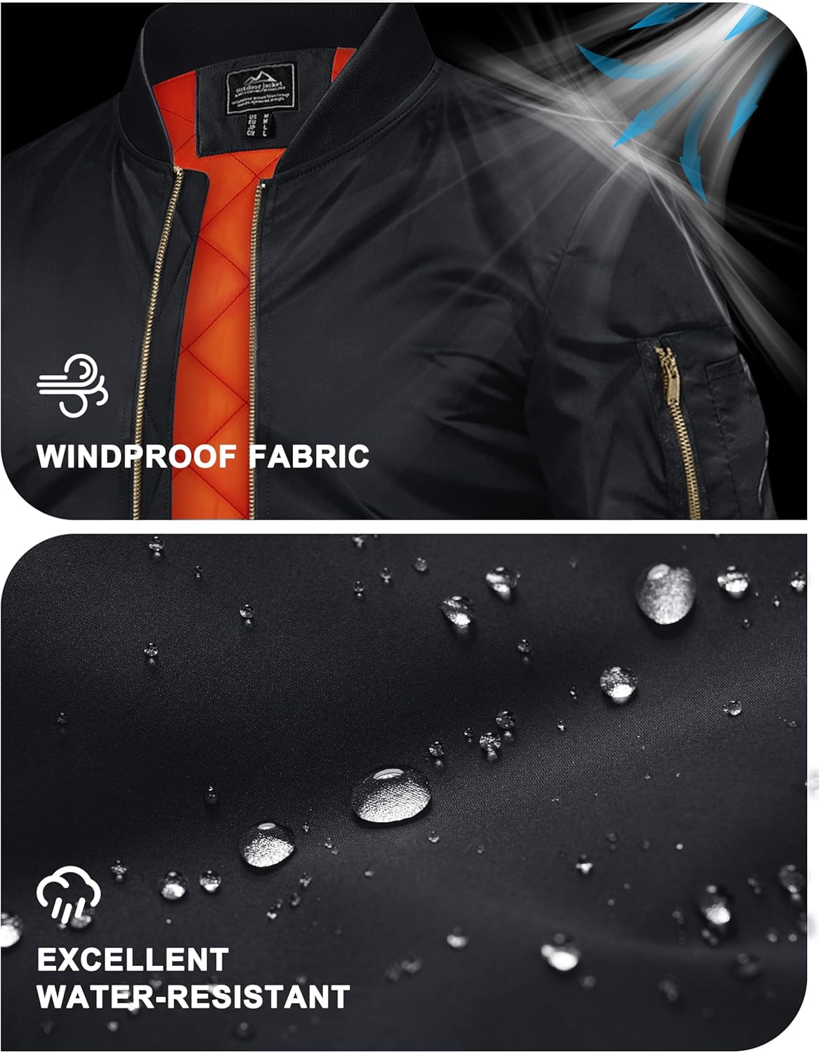 7DAY'S Men's Jackets-Bomber Jacket Fall Winter Warm Windbreaker Full Zip Casual Padded Coats