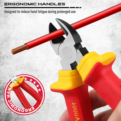1000V Insulated Electrician Screwdriver Set - 13-Piece Professional Electrical Screwdriver Set Insulation Handle CRV Steel Magnetic Phillips Slotted Pozi Torx Tips VDE & GS Certified