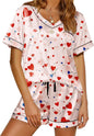 Ekouaer Silk Pajama for Women Short Sleeve Satin Pj Set Two Piece Soft Sleepwear Loungewear S-XXL
