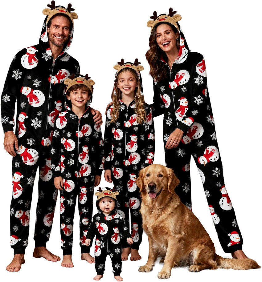 Adisputent Christmas Pajamas for Family Matching Cute Long Sleeve Couples Soft Sleepwear One Piece Funny Christmas Pjs Sets