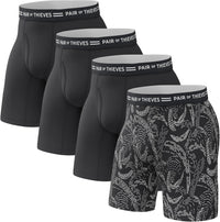 Pair of Thieves Men’s Long Boxer Briefs – Soft, Breathable, Quick Dry Underwear with 4-Way Stretch – Multi-Pack