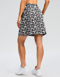 SANTINY 18" Skorts for Women 3 Pockets High Waist Long Athletic Tennis Skirt Golf Skort for Casual Summer Travel